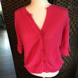 Jones New York Hot Pink Cardigan NWT